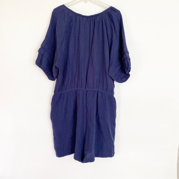 Knox Rose Womens Romper One Piece Size XXL Navy Blue Tassel V Neck Pockets - Picture 3 of 6